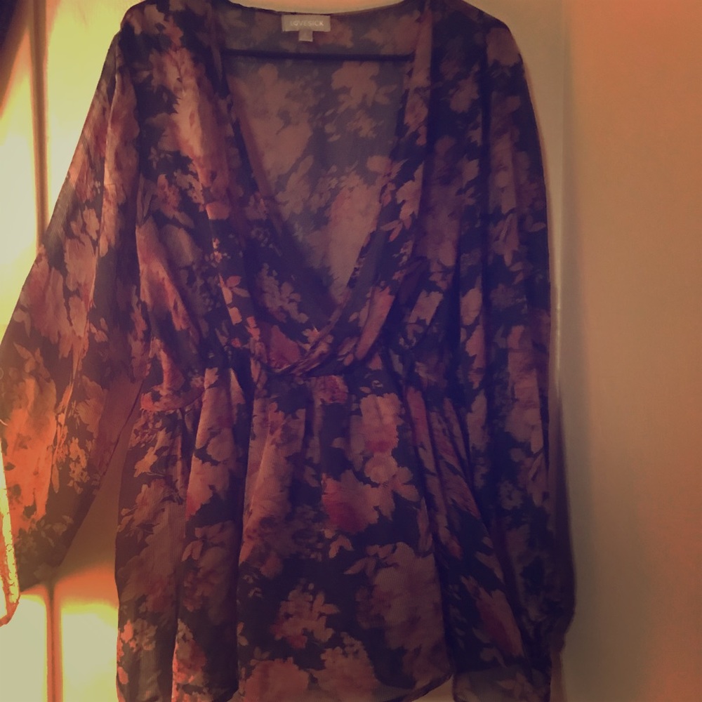 Cute floral peplum style blouse